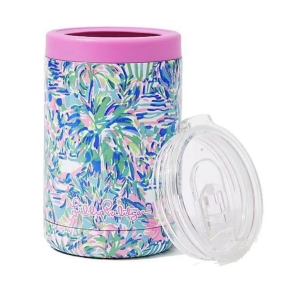 NWT Lilly Pulitzer Insulated Can Tumbler 11.7 oz Blue Ibiza Cabana Cocktail